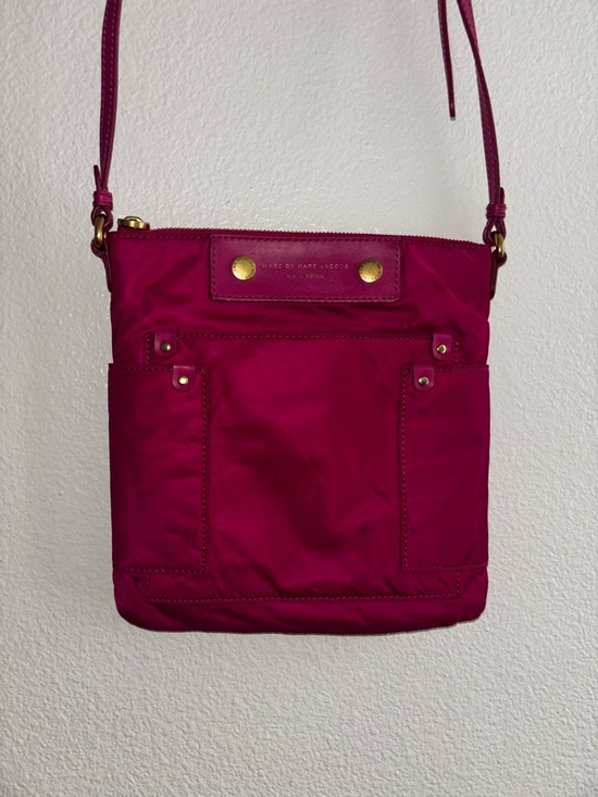 Marc Jacobs Handbags - Marc Jacobs Magenta Nylon Crossbody Bag with Gold Hardware